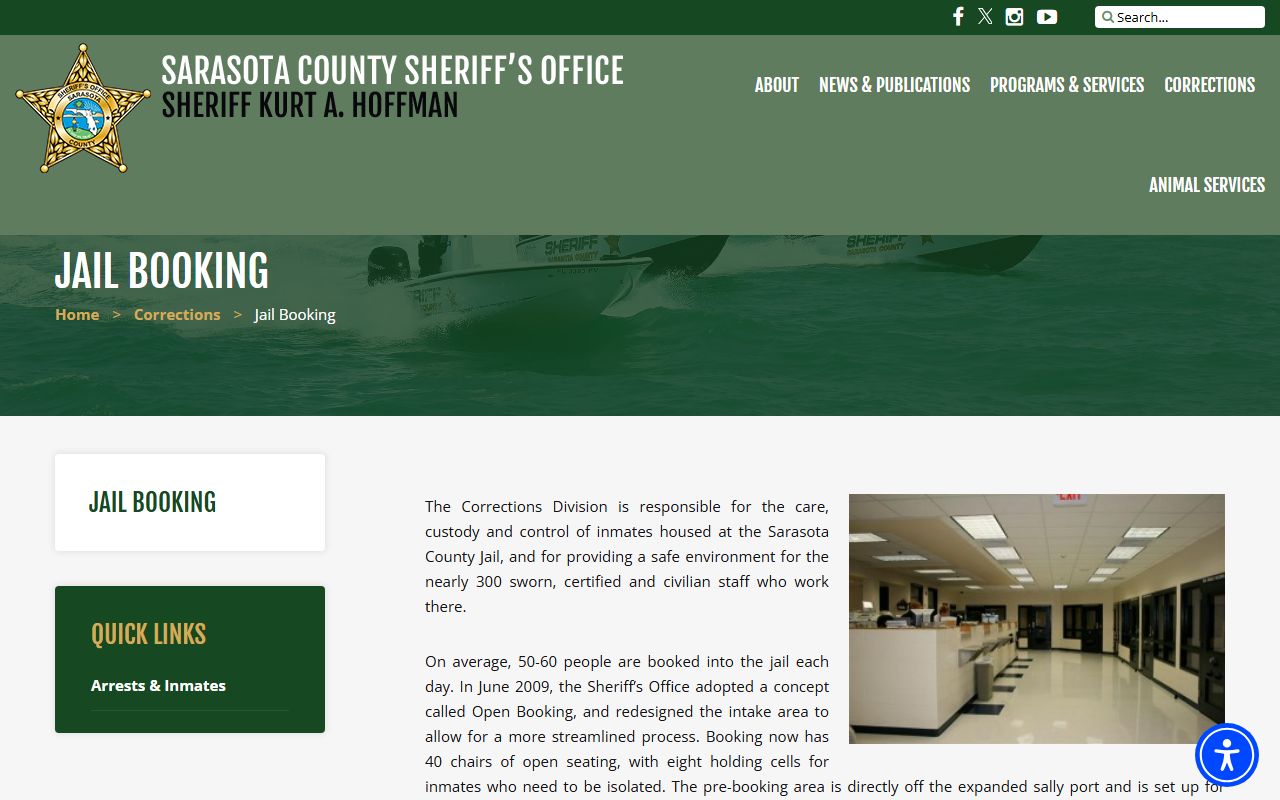 Sarasota County Jail booking process information